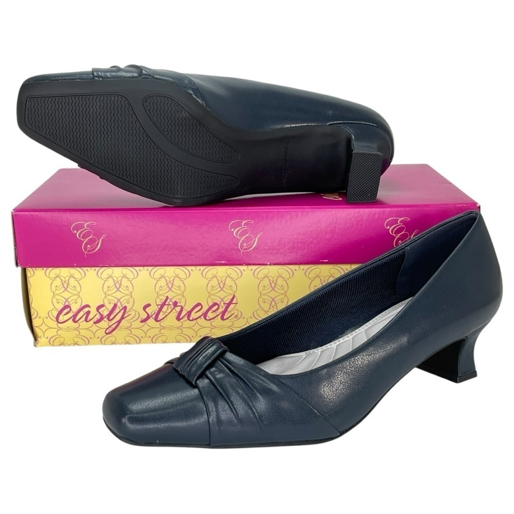 Easy Street Waive Navy Faux Leather Womens Pumps Size 7.5W - Picture 13 of 13